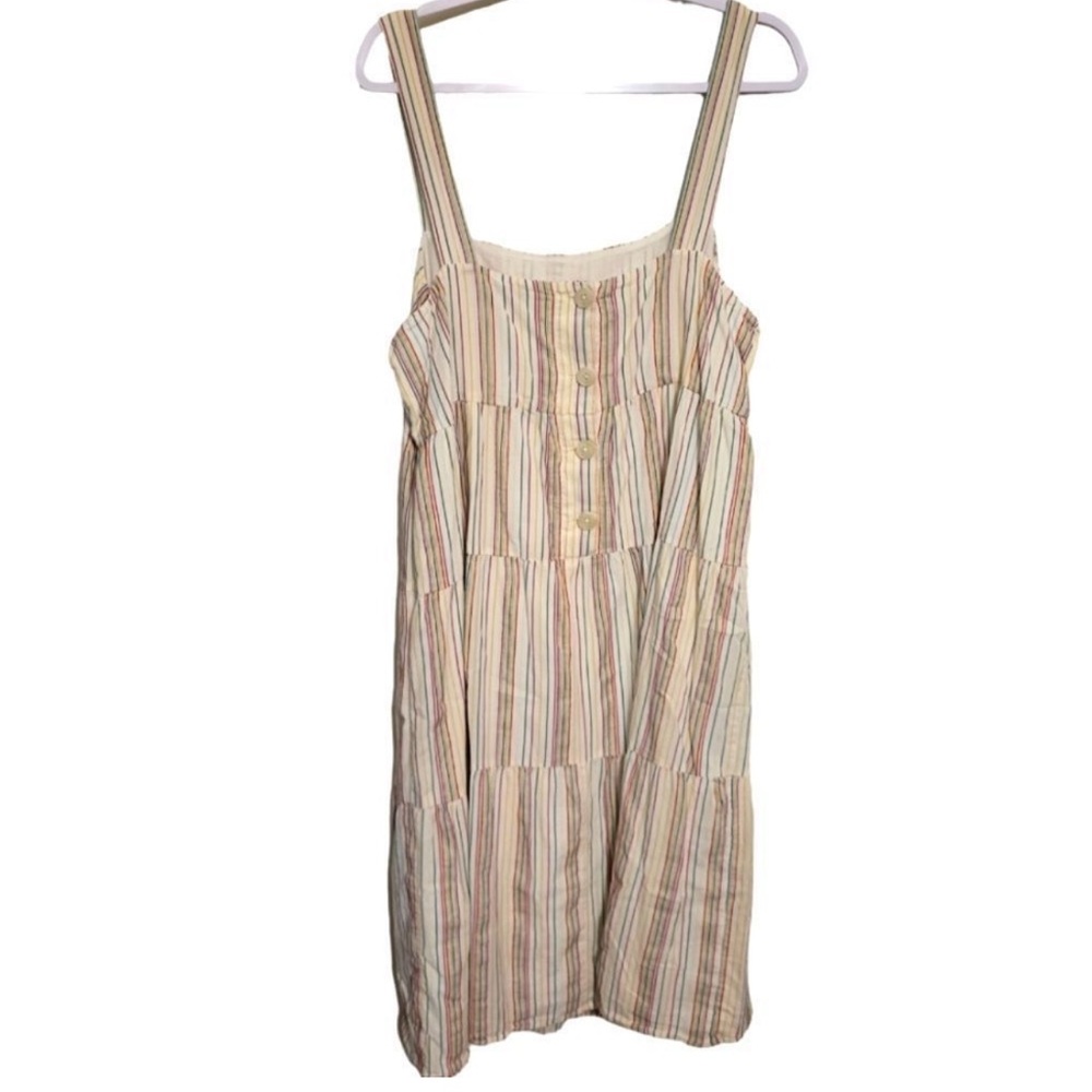 Madewell Striped Tank Top Button Up Dress, Plus Size 16